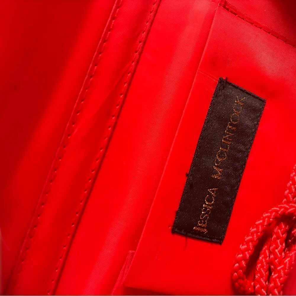 Jessica McClintock Red Satin Clutch with Rosette NWOT - Picture 2 of 3